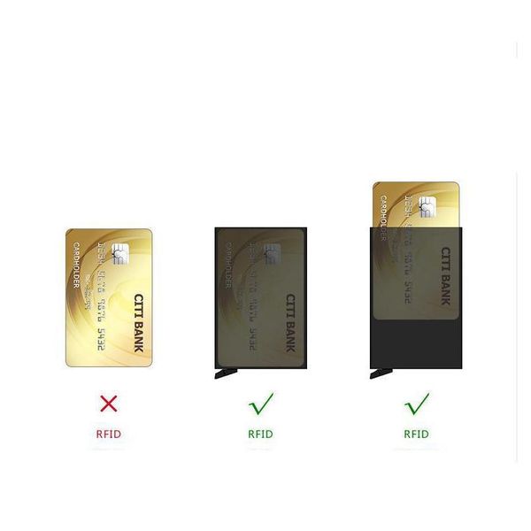 

fashion men vintage credit card holder blocking rfid wallet leather fashion security information metal purse holde wal jllgtg