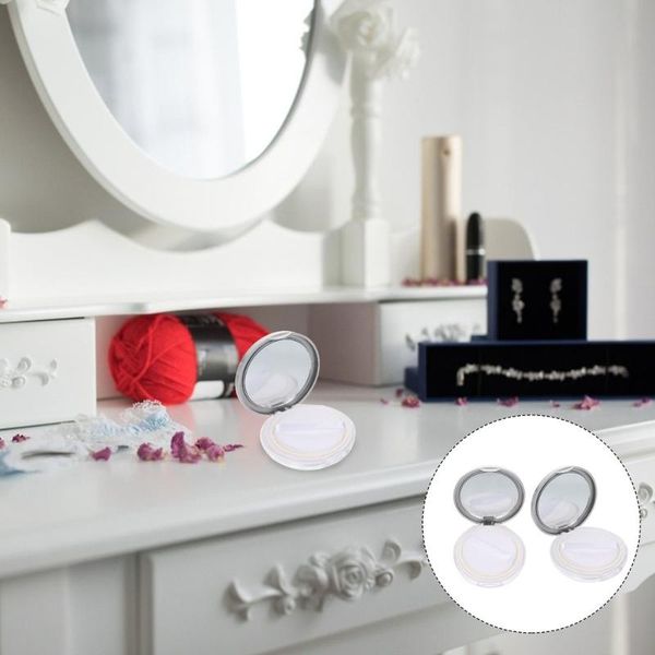 

storage bottles & jars 2pcs portable loose powder box with mesh puff