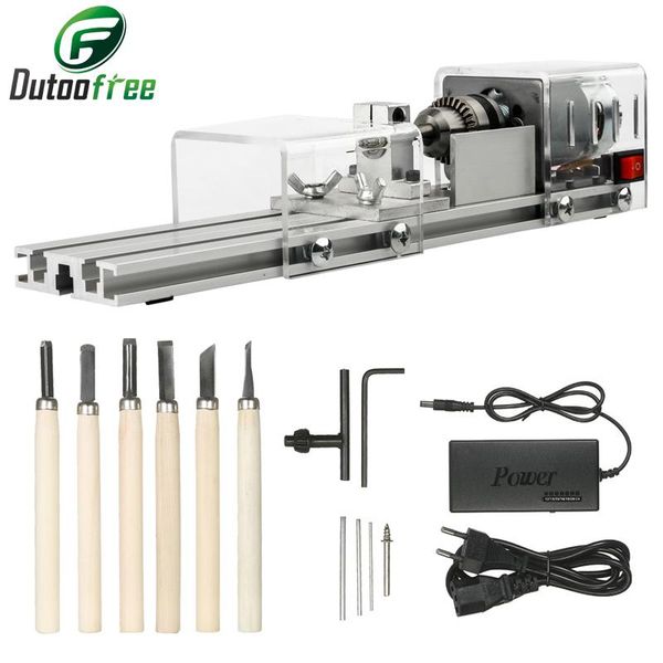 

large machinery & equipment 110v-240v mini wood lathe machine speed adjustable rotary tool set buddha pearl grinding polishing diy woodwork