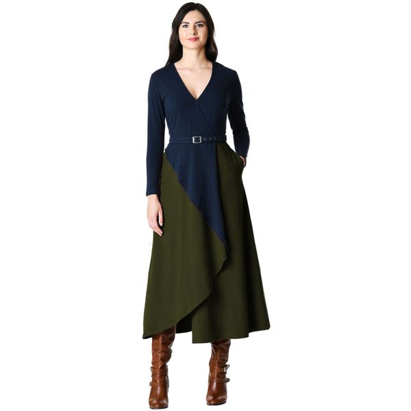 

taofeng women's high waist irregular medieval knitted long sleeve dress autumn, Black;gray