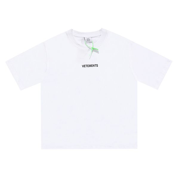 

high street brand vetements 2021 red patch tee letter logo men and women short sleeve designer t shirt casual tees, White;black