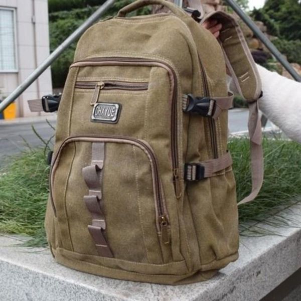 

backpack retro men's canvas large capacity outdoor one-shoulder leisure travel