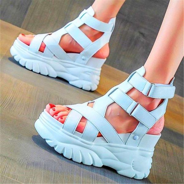 

dress shoes punk goth gladiators women cow leather platform wedge high heel gladiator sandals summer ankle boots 34 35 36 37 38 39, Black