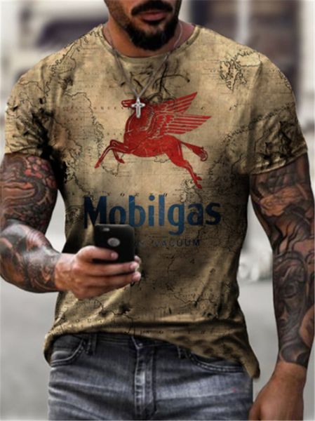 

pegasus pattern 3d printed t shirt visual impact party shirt punk gothic round neck high-quality american muscle style short sleeves, White;black