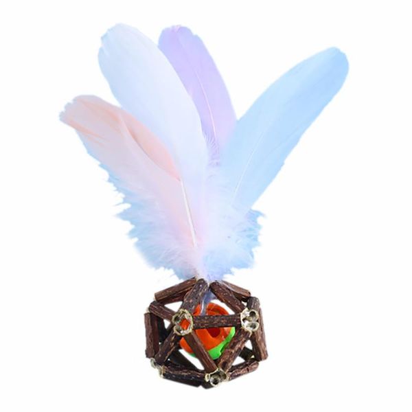 

cat toys outgeek toy gatos cats wood stick feather bite proof kitten chewing interactive for pet catnip