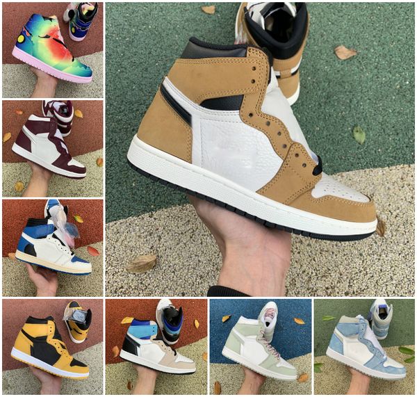 

2022 university blue 1 1s high basketball shoes mens women tan gum candy turbo green bred patent unc pollen hyper royal jumpman chicago blac