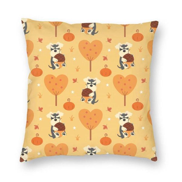 

cushion/decorative pillow miniature schnauzer in autumn cushion covers sofa home decorative dog lover square throw cover 40x40