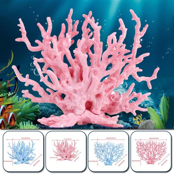 

decorations 1pc artificial coral resin branches fish tank decoration landscape ornament pink blue aquarium accessories supplies