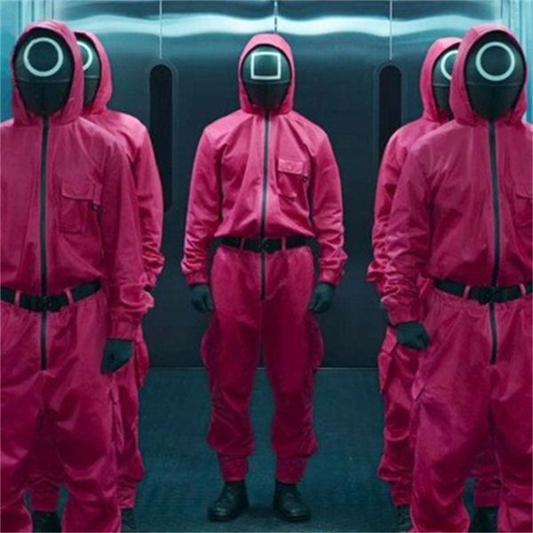 

11squid cos squid game korean drama cosplay one-piece clothes, Black;red