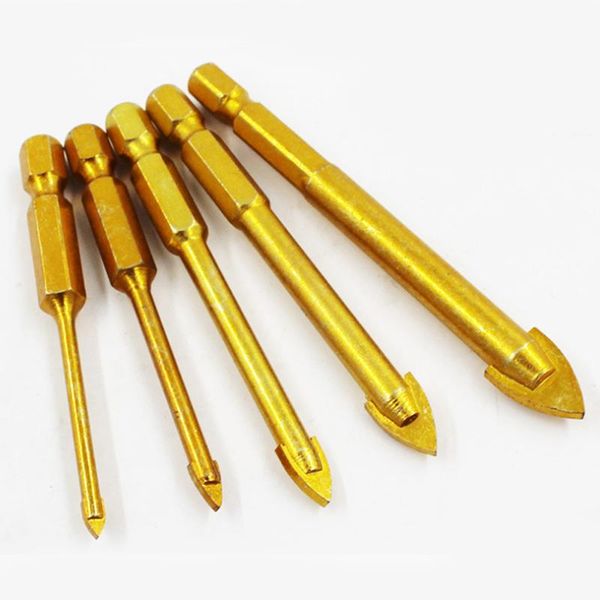 

hand & power tool accessories ceramic tile concrete glass openings drill bits set alloy durable sharpened triangle shank woodworking