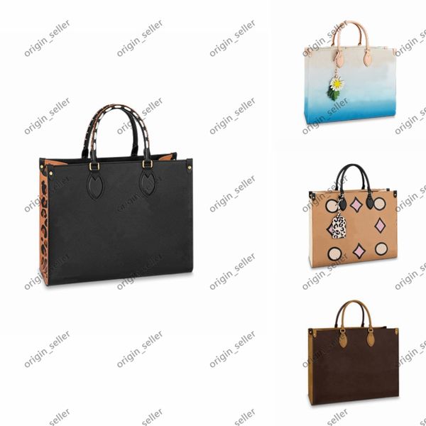 

onthego handbags tote bags m45321 crossbody women leather designer handbag female large capacity shopping shoulder bag fashion messenger tot