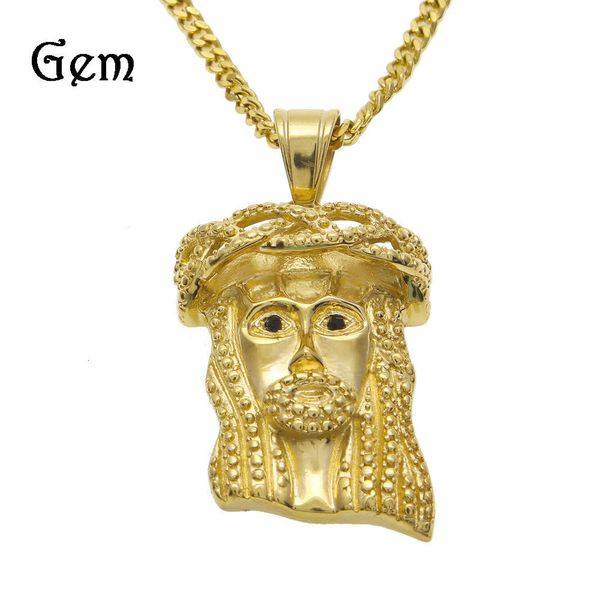 

fashion punk religious head stainless steel hip hop pendant, Silver