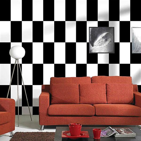 

wallpapers 10m waterproof modern minimalist black and white checkered wallpaper for bedroom living room office kitchen wall papers home