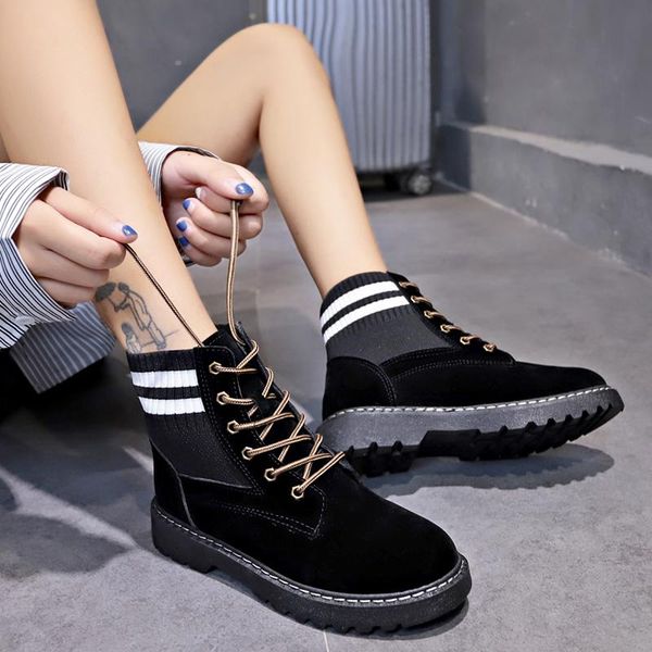 

boots winter ankle women shoes 2021 warm plush snow botas square heels woman botines mujer u11-91, Black