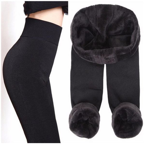 

s- 8 colors winter warm high tail thigh ids effects all-match laying women, Black
