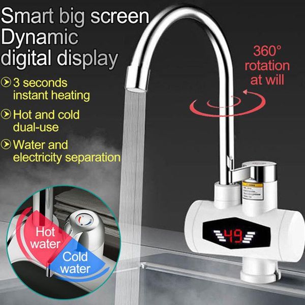 

digital display electric faucet instant heating type three-second speed water faucet shower