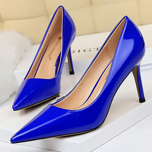 

dress shoes fashion ladies high heels snake pointed toe size 34-43, Black