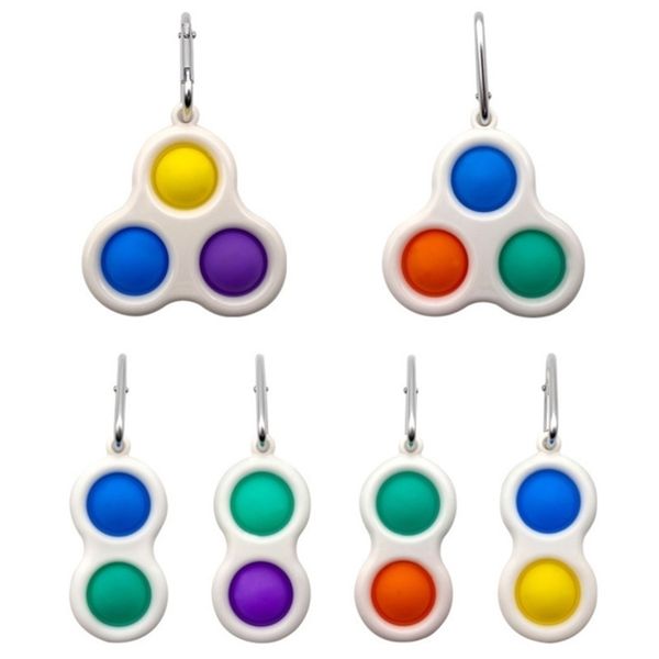 

simple dimple keyring fidget sensory push pop toys push bubble stress relief finger toy triangle silicone decompression toys pendant h3472wv