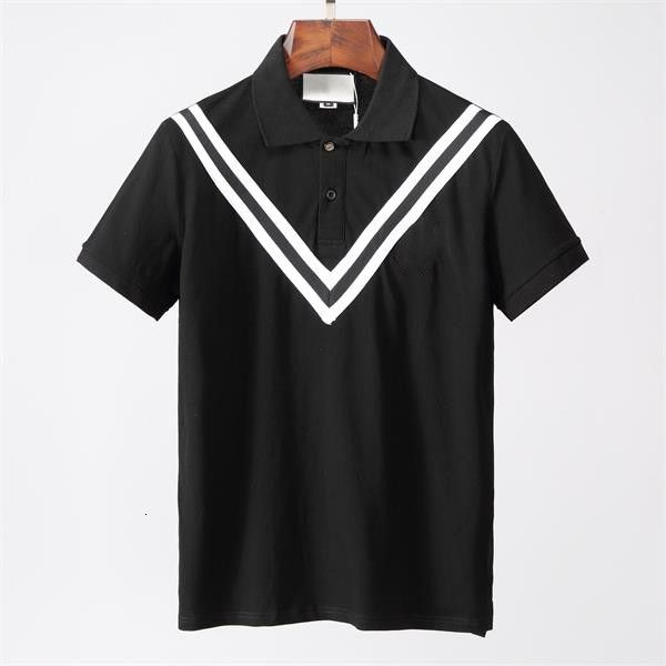 

new designer polo shirt men's luxury polo casual men's polo t-shirt letter printing embroidery fashion high street men's polo, White;black