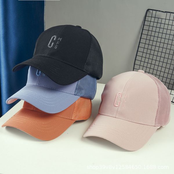 

luxury ball caps hat female summer hollow out breathable mh baseball sunscreen embroidered cap korean style sun hat male, Blue;gray