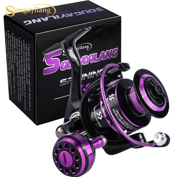 Sougayilang Pesca giratória bobina de metal Spool 5.0: 1 12+1BB rolamentos de esferas de pesca de carpa 2000-5000 linha de metal copo tackle mar tackle h1014