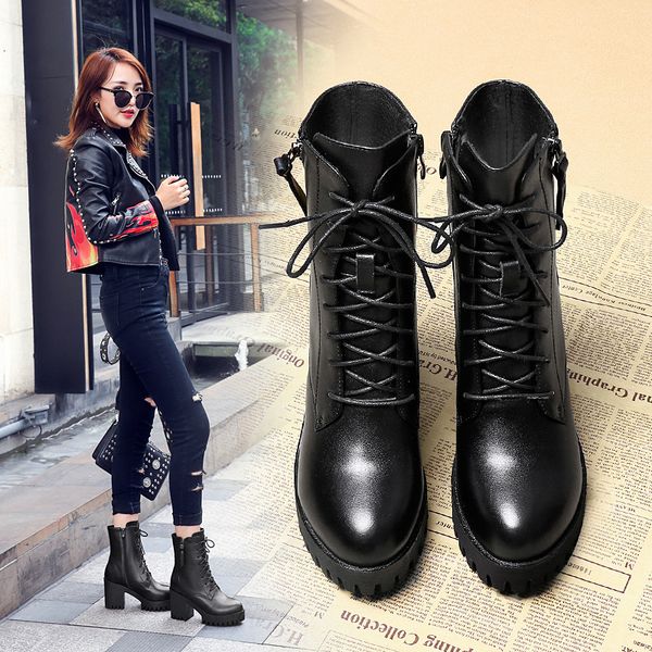 

genuine women winter wool skin boots women's shoes bstz, Black