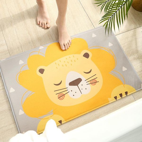 

bath mats cartoon flocking mat into the home household bedroom floor absorbent foot non-slip bathroom door