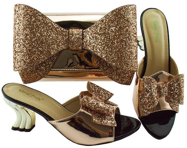 

dress shoes champagne color and bag set decorated with italian rhinestones combining for nigerian wedding ym001a, Black