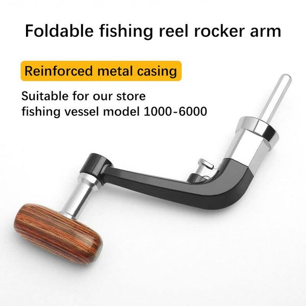 

baitcasting reels 1 pcs fishing reel rocker crank spinning wheel parts wooden handle foldable metal gear accessories