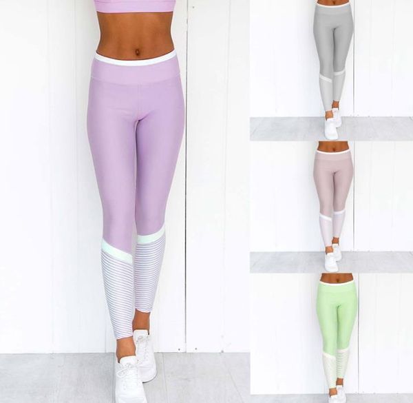 

women's pants & capris bkld summer women striped print patchwork high waist ankle length fitness leggings 2021 streetwear bodycon, Black;white