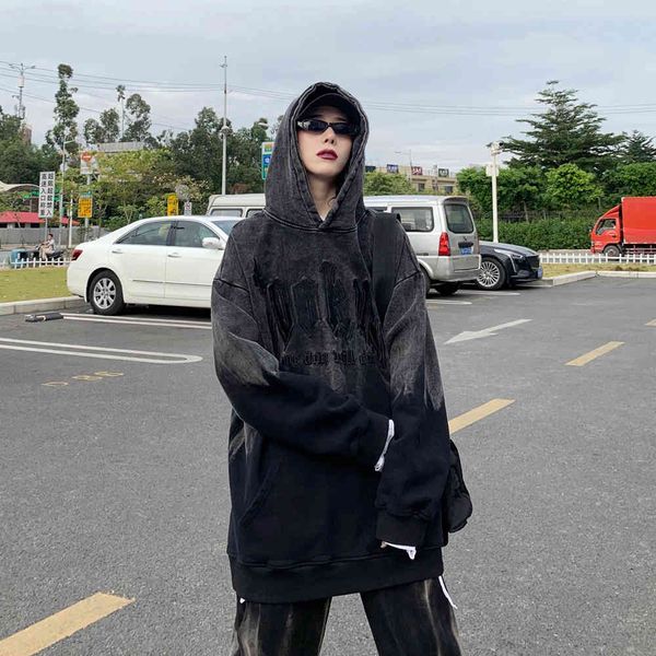 

new tie dye hip hop street top, Black