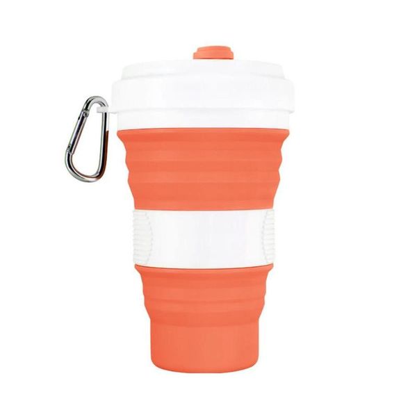 

550ml large capacity cold kettle silicone folding cup outdoor portable folding silicone cup