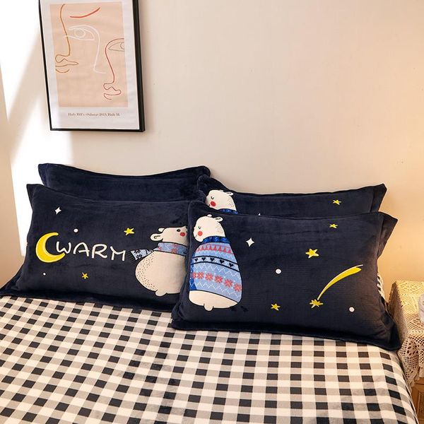 

pillow case lovely soft warm cases thicken coral fleece cover 48*74cm unstuffed home decor winter sleeping pillowcase