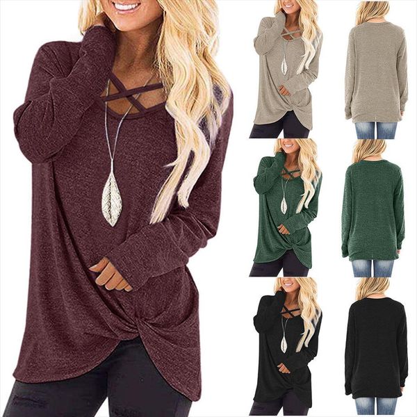 

loose long sleeve solid women shirts tunic plus size clothes v neck casual blusas de moda, White