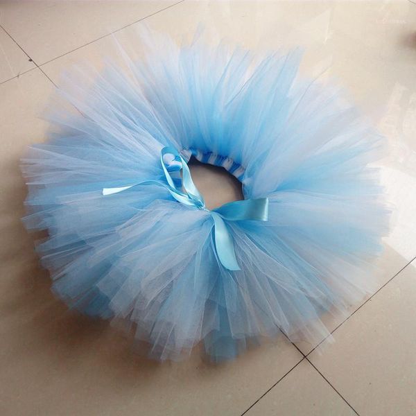 

skirts girls dance skirt ballet tutu fluffy blue and white color baby cute toddler1