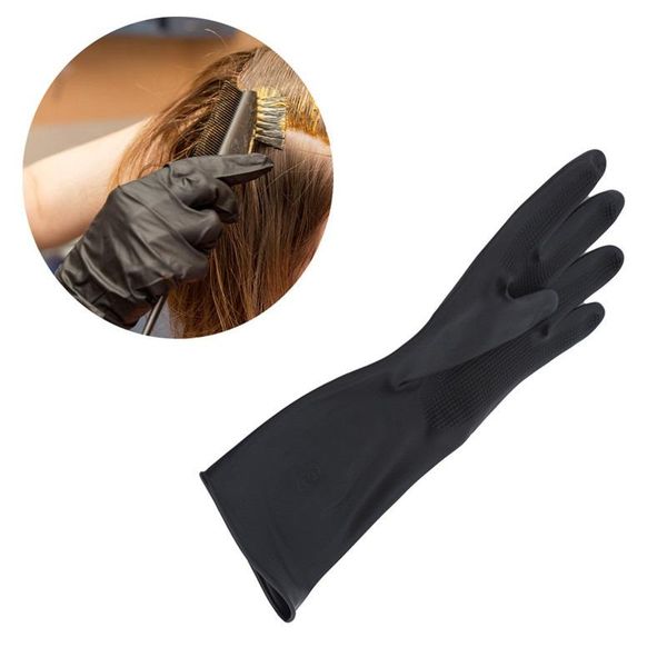 

disposable gloves 1pair hair coloring antiskid repeated use of salon tool black latex with particles
