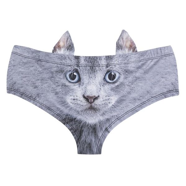 

women's panties cute animals pattern women knickers 3d kitten dog printing lingerie with ears briefs underwear ladies panty, Black;pink