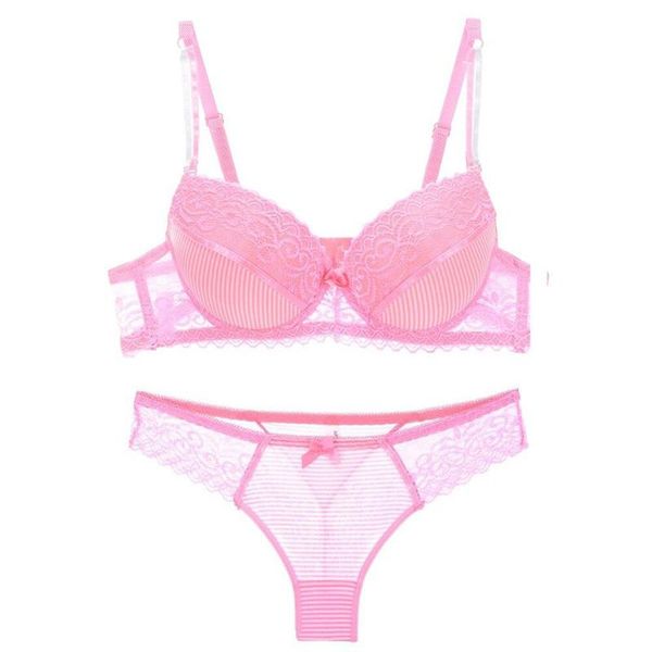 

bras sets underwear plus size set pink push up bra sensual lingerie woman lace large 2 pieces panty female, Red;black