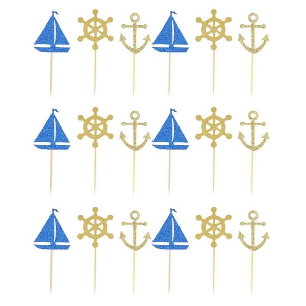 

other festive & party supplies 36 pcs adorable sailing boat achor cake er picks