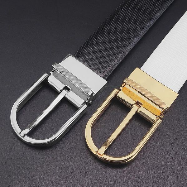 

belts pin buckle belt men women 3.3cm wide white personality metals alloy luxury designer waist strap fashion, Black;brown