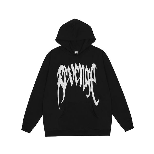 

stylist 3d embroidery hoodies men sweatshirts printed hooded men's long sleeve womens pullover hoodie hiphop clothes sj, Black