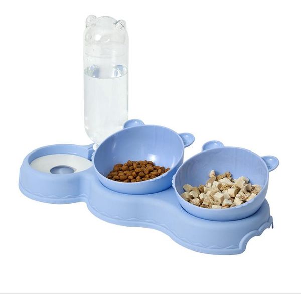 

cat bowls & feeders automatic drinking feeder basin pets drinker double bowl, moisture-proof mouth,three-bowl,dogs bowl cats snack