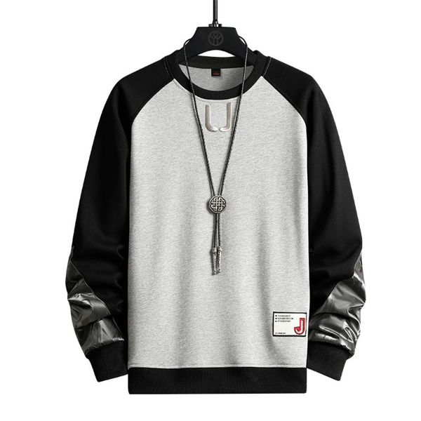 

men's hoodies & sweatshirts men long sleeve shirts street clothing fashion patchwork autumn casual clothes 2021, Black