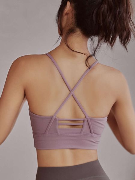 

sports underwear women's anti sagging, collecting and shaping yoga vest, suspender, beautiful back, running and fitness bra, Gray