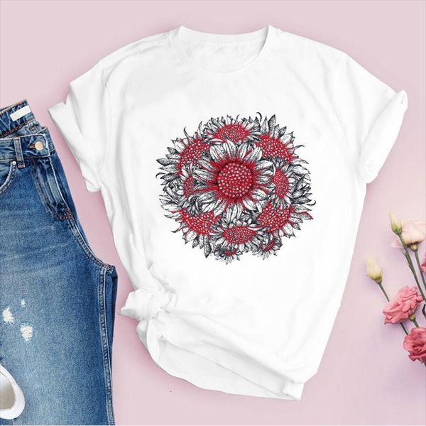 

men graphic flower floral mens 90s summer fall fashion vintage print lady tees clothing female t shirt, White;black