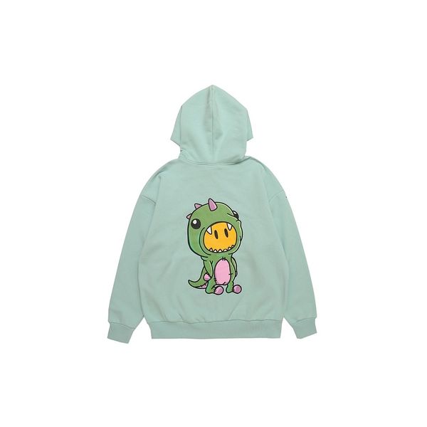 

2021 new the justin house dinosaur printed zip-up women men hoodies sweatshirts hiphop oversized hooded hoody hoodie pullover d943, Black