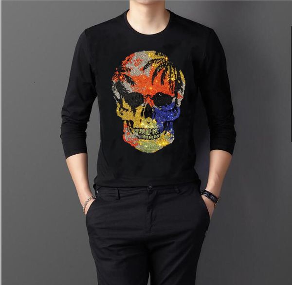 

2021 new sports shirts fashion drill tshirt slim fit long sleeve t shirt for men male urpr, White;black