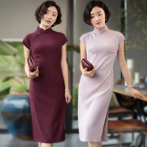 

yihongyanling * luo ji chinese style literature and art new style qipao improved version dress young woman, Red