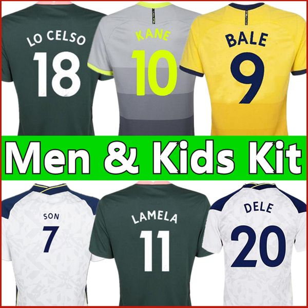 

20 21 bale kane son bergwijn ndombele soccer jerseys 2020 2021 tottenham lucas dele football shirt lo celso men kids kit uniform fourth, Black;yellow