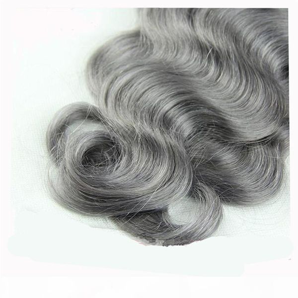

8a grade peruvian grey hair weave with closure body wave two tone ombre 1b silver gray ombre human hair bundles and lace closures, Black;brown